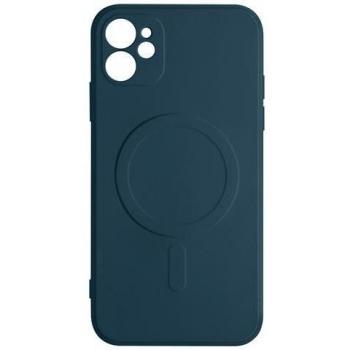 Copertura flessibile Magsafe iPhone 11 – silicone soft‑touch blu scuro