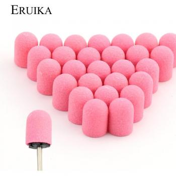 50pcs Pink Nail File Sanding Caps - 10mm x 15mm