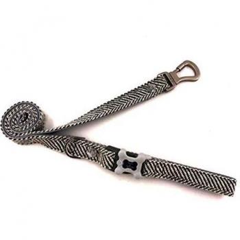 Hugo & Hudson Herringbone Tweed Dog Lead Navy