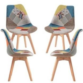 Juego Completo de 4 Sillas Synk con Estilo Patchwork