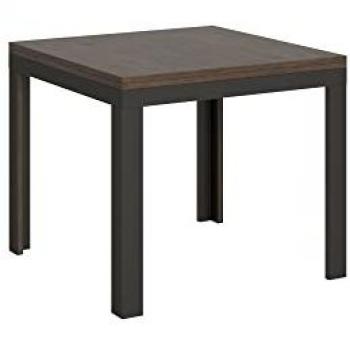 Table portefeuille Itamoby en bois noyer 90x90/180 cm