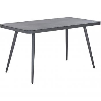 BELIANI Modern Outdoor Garden Dining Table Aluminium Frame Matte Finish Grey Lipari