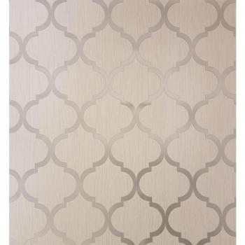 Glitter Trellis Wallpaper - Ivory Gold Metallic Sparkle Geometric