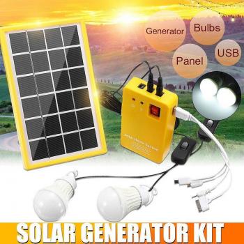 Kit Campagne Éclair Solaire 3 W – Chargeur USB Quadruple & Deux Lampes LED