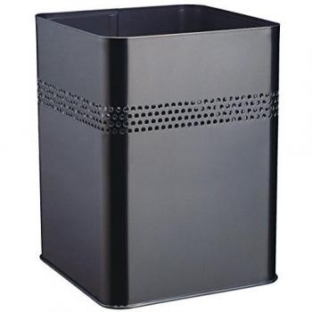 Durable Papierkorb Metall eckig 18,5 Liter, Perforation 30 mm, schwarz