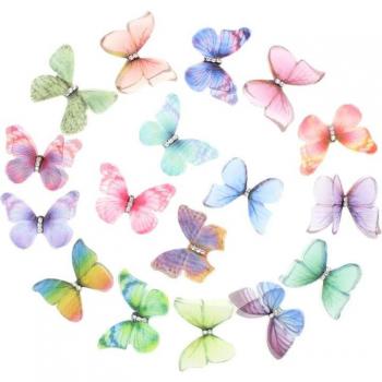 Décorations Papillon en Mousseline de Soie 50 pièces