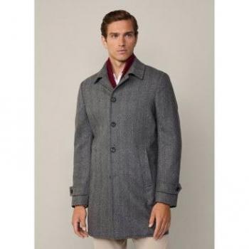 Abrigo Cash Hbone gris de Hackett London