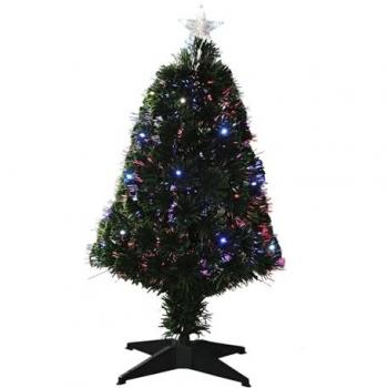 Árbol Navideño Well Home Fibra Óptica 20 Luz LED, Estrella, 43x43x90 cm