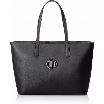 Trussardi Jeans Sophie Shopper E/w LG Ecoleath Borsa a Spalla, Nero (Black)