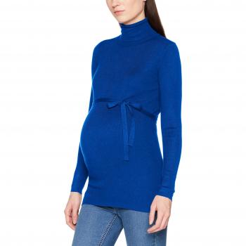 MAMALICIOUS Mljacina L/s Knit Rollneck Jersey Premamá Mujer - Azul - Talla Small