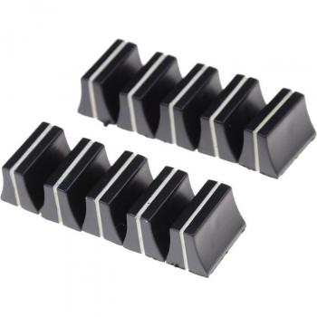 10Pcs Black Slide Potentiometer Mixer Fader Knob 19mm Length x 12mm Width for 4mm Shaft