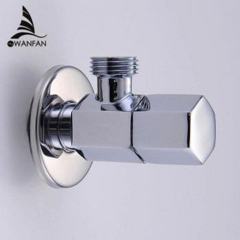 1/2 Male Chrome Brass Bathroom Triangle Valve Cold and Hot Water Stop Angle Valve for Toilet HJ-0312L