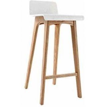 BALTIK Design-Barstuhl in Natur und Weiß