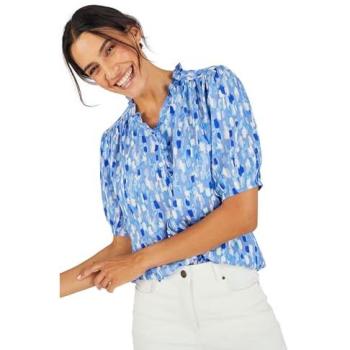 Frilly Viscose Floral Top for Women