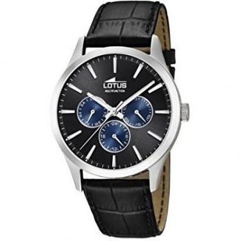 Lotus Montre Homme Minimalist Analogique Quartz Cuir Noir Ul18576/6