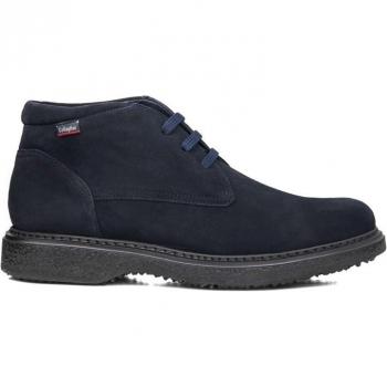 CALLAGHAN 12302 Botas en piel de serraje,ante,planas con cordones,suela de goma,hecho en España,tobillo,marrón,nobuk para caballero