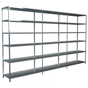 SCHULTE Regalwelt Steckregal Stecksystem Grund- und 2x Anbauregale, Metall verzinkt, 2300x3400x500 mm, 18 Böden