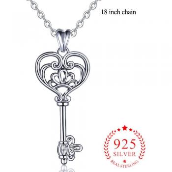 EUDORA Glücksschlüssel Halskette aus 925 Sterling Silber