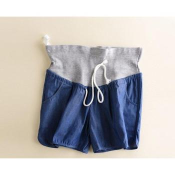 Shorts de Maternidad de Denim Azul