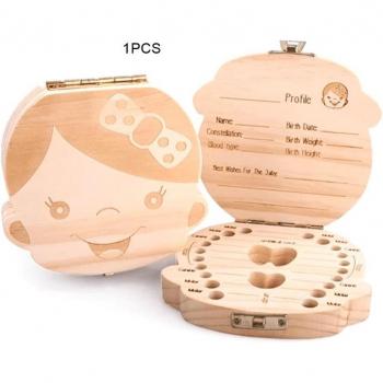 Wooden Baby Memory Box for Teeth and Hair