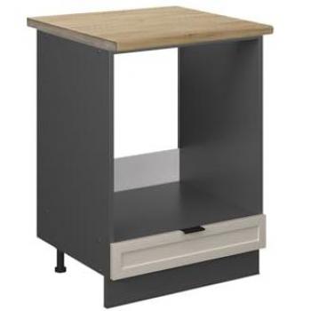 Vicco Küchenschränke Fame-Line GrauBeige 60 cm mit Eichen-Arbeitsplatte