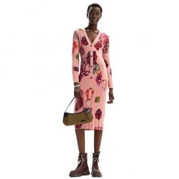 Desigual Women’s Lacroix Dress – Maxflower Scrabble Pink