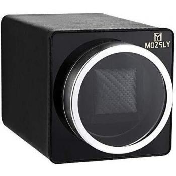 MOZSLY Remontoir pour Montres automatiques avec Moteur Silencieux 12 Réglage du Mode de Rotation Similicuir Rouge