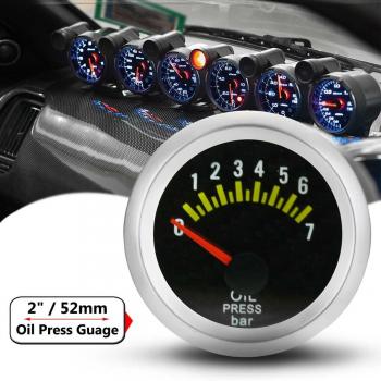 2'' 52mm Universal Electric Oil Pressure Gauge with Yellow LED