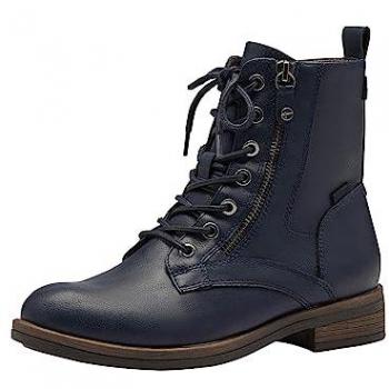 Bottines Tamaris SHAE à lacets, talon bloc, zip décoratif
