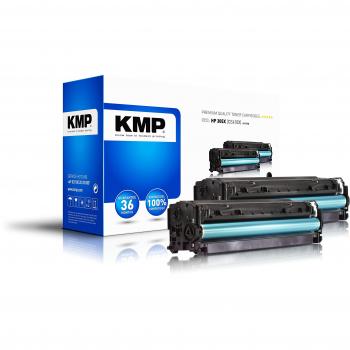 KMP H-T157D Black Toner Cartridge for HP 305X (CE410X) - 2 Pack