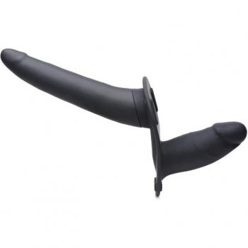 Double gode-ceinture vibrant Power Pegger - Noir