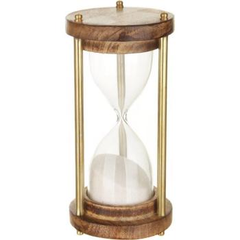 Reloj de Arena Decorativo de Metal y Madera 15cm