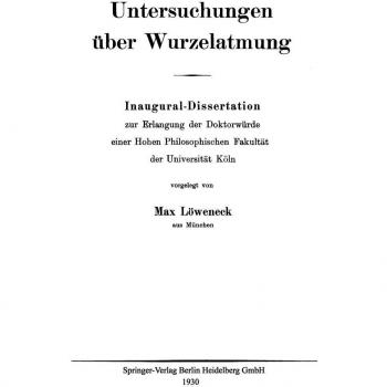 Untersuchungen über Wurzelatmung: Inaugural-Dissertation zur Erlangung der Doktorwürde einer Hohen Philosophischen Fakultät der Universität Köln