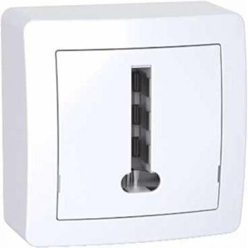 Schneider Electric - Alréa, Conjoncteur téléphonique 8 plots avec cadre saillie, blanc polaire - ALB62366P