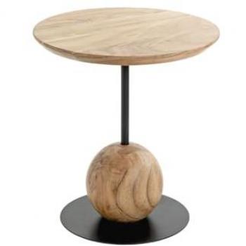Table ronde d'appoint Kaori 40x45 cm en bois et métal