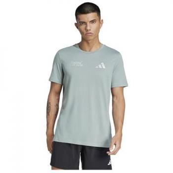 Adidas Performance T-Shirt “Ultimate” mit Metallic‑Print – Grüntönung, XS, Herren
