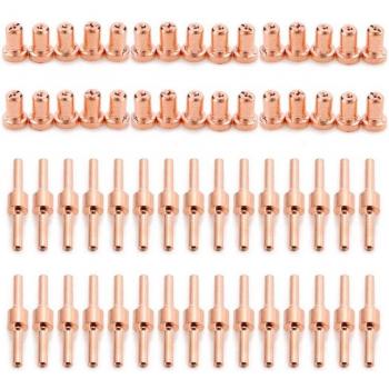 60pcs Red Copper Extended Long Plasma Cutter Tip Electrodes & Nozzles Set