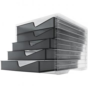 B2B Partner Sortierbox, 5 Schubladen, grau/orange