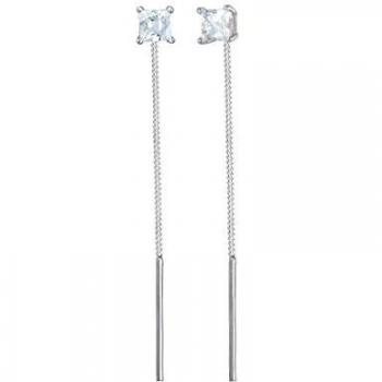 Orecchini Elli Pendenti Geo Minimalistici con Zirconia