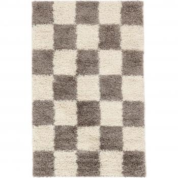 Alfombra Chessie Greige y Blanco 100x160