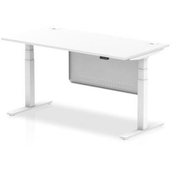 Air 1400x800 Height Adjustable Desk Beech Black Leg Modesty Panel