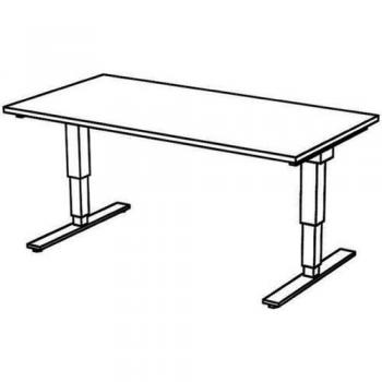 Kaiserkraft UPLINER-2.0 - Stehschreibtisch, T-Fuß-Gestell, Breite 1600 mm, weiß