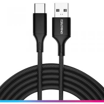 Câble Tressé SuperCharge USB‑A → USB‑C 3 m – Noir