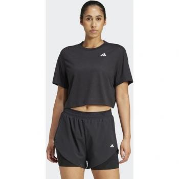 Playera Fitness Essentials Boxy Negra para Mujer