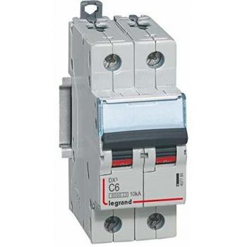 Legrand Automatischer Schutzschalter 2-polig 6A, DX-Serie, Klemmenbefestigung, C-Kurve