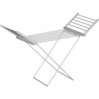 HOMCOM Stendino Elettrico Riscaldato Con Ali Pieghevole Salvaspazio In Lega Di Alluminio 144x53x96cm Argento