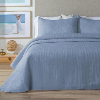 Colcha bouti nido de abeja azul para cama 150/160cm