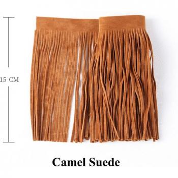 Meetee 15cmX3mm Leather Tassel Lace for Handbags