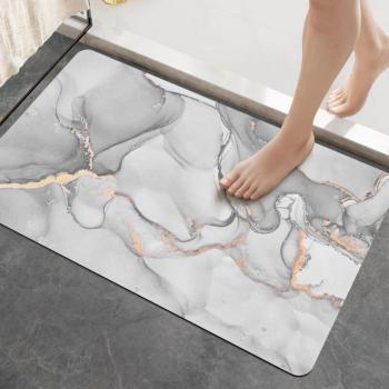 Moulin de bain absorbant gris clair – tapis anti-glissade 40x60