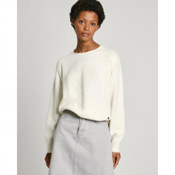 Pepe Jeans Strickpullover 'IRMA' für Damen, Rundhalsausschnitt, Größe XL - Offwhite